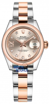 Buy this new Rolex Lady Datejust 28mm Stainless Steel and Everose Gold 279161 Sundust 17 Diamond Oyster ladies watch for the discount price of £12,400.00. UK Retailer.